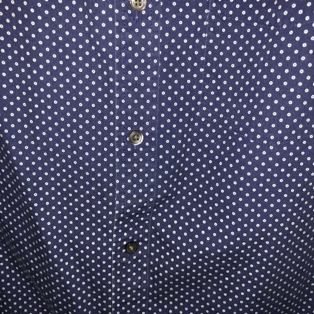 Banana Republic Navy Printed Button Down Shirt